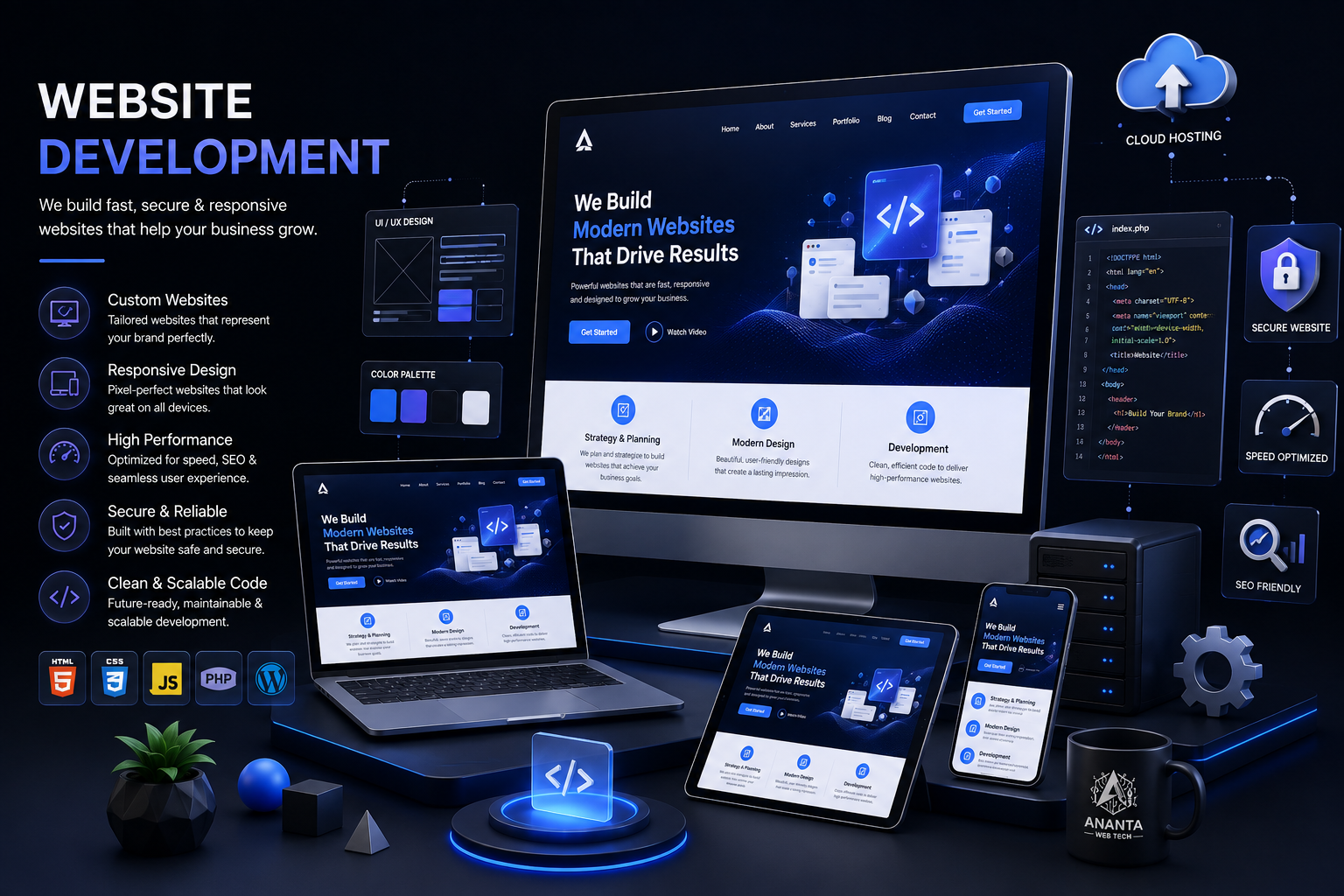 Website development at Ananta Web Tech
